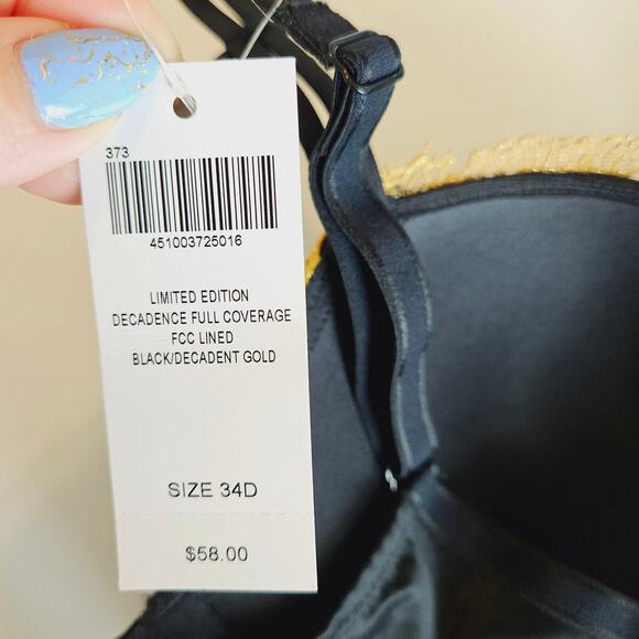 Soma LE Gold Embroidered Decadence Full Coverage Bra Womens 34D Hipster Medium - Picture 5 of 10